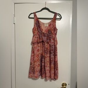 Pink paisley dress from Vayage. Very light weight perfect for spring -fall.